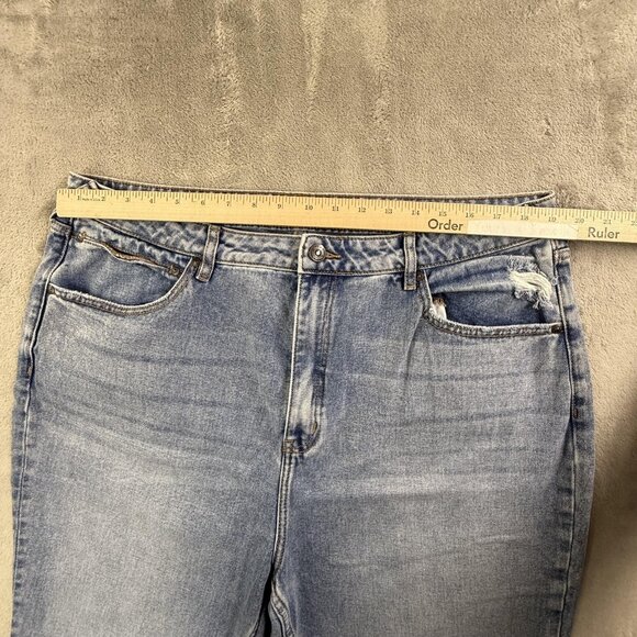 Cleo + Wolf Jeans Womens 38x36 Light Wash Ultra High Rise Ankle Straight Cotton - Picture 4 of 16